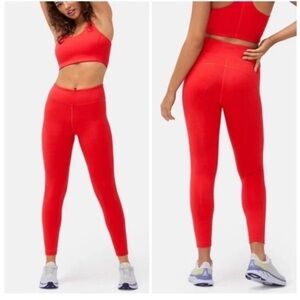 Outdoor Voices TechSweat 7/8 athletic leggings Size XS Red